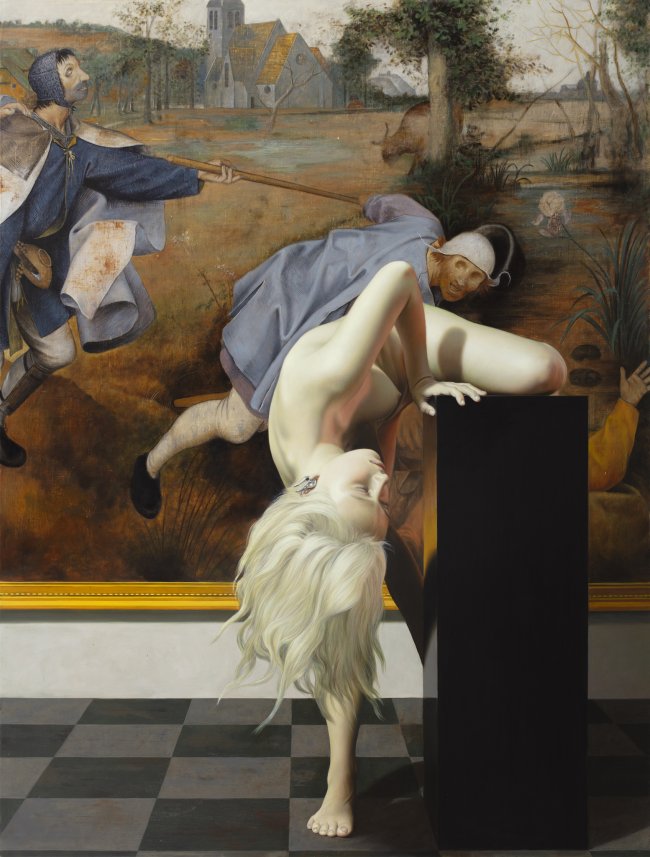 Nguyen Xuan Huy: Der Sturz, 2024, oil on canvas, 170 x 130 cm