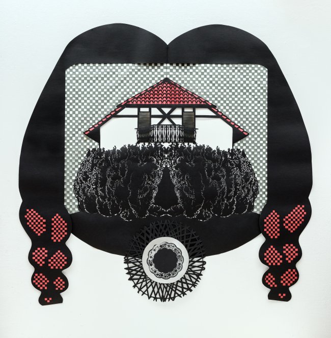 Annette Schröter: Gegenüber, 2021, Papieschnitt, 180 x 223 cm, Preis auf Anfrage