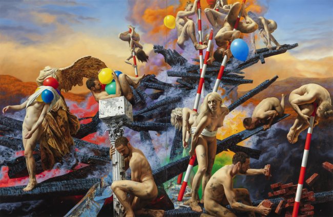 Nguyen Xuan Huy: Mission Phoenix, 2025, oil on canvas, 270 x 414 cm, 68400 Euro