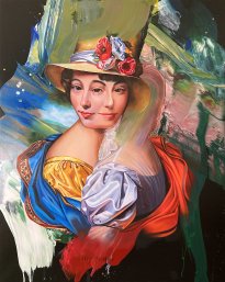 Franziska Maderthaner: Lady Terflinta, 2026, Öl und Acryl auf Leinen, 200 x 160, 21.600 Euro
