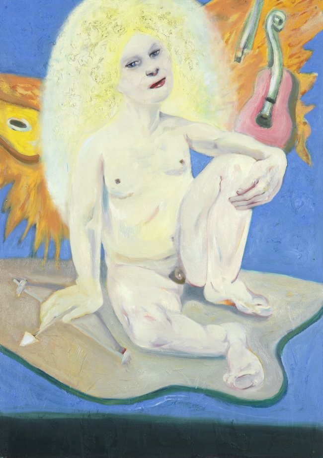Harald Reiner Gratz: Angel of Mercy, 2021, Öl auf Wellpappe, 118 x 84 cm, 6060 Euro
