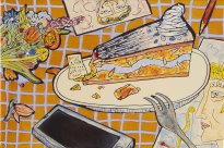 Moritz Götze: Anruf von Amor, 2025, Emaillemalerei, 20 × 30 cm, 1800 Euro