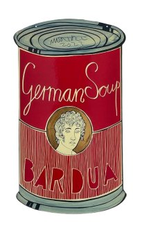Moritz Götze: Bardua (German Soup), 2022, Emailmalerei auf Stahl, 60 x 34 cm, 2000 Euro