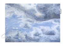 Thitz: Cloud City UC, 2015, Acryl und Tüten auf Leinwand, 100 x 140 cm, 14400 Euro
