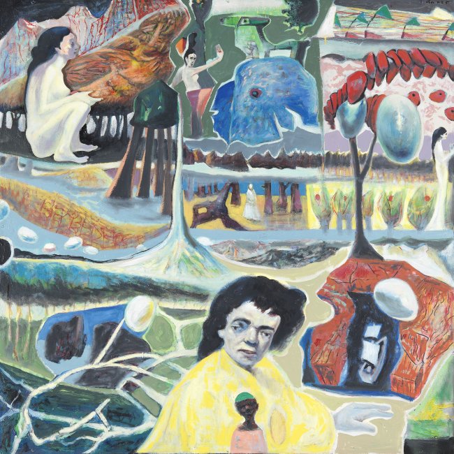 Harald Reiner Gratz: Das Vergessen der Welt ist das Erinnern der Maler, 2025, Mischtechnik auf Dibond, 125 x 125 cm, 7500 Euro