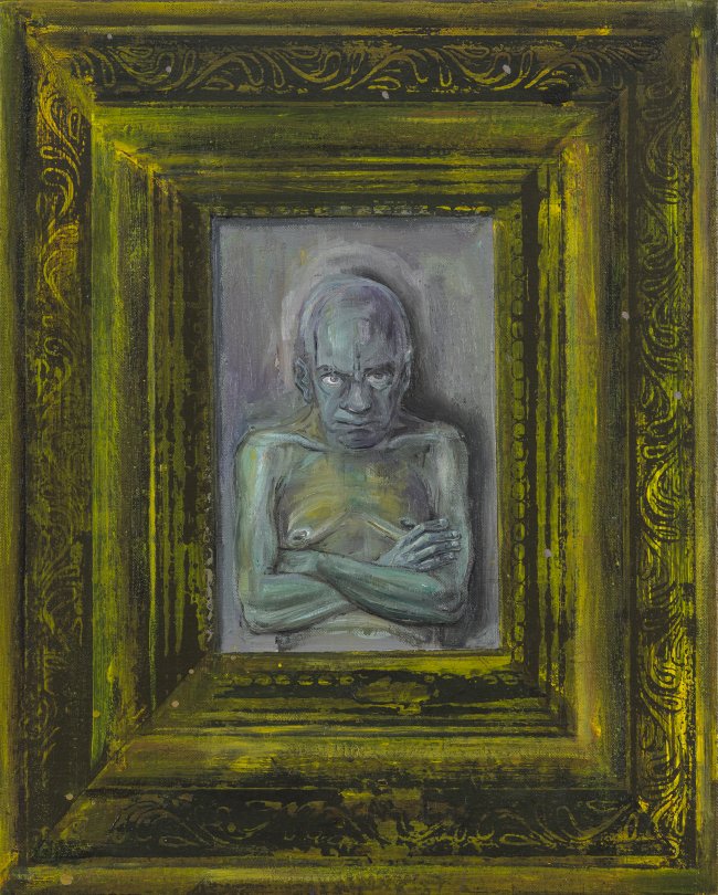 Undine Bandelin: Der Groll, 2023, Öl und Acryl auf Leinwand,  50 x 40 cm