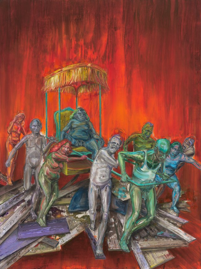 Undine Bandelin: Der Thronfolger, 2025, Öl und Acryl auf Leinwand, 200 x 150 cm, 12.300 Euro