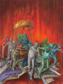 Undine Bandelin: Der Thronfolger, 2025, Öl und Acryl auf Leinwand, 200 x 150 cm, 12.300 Euro