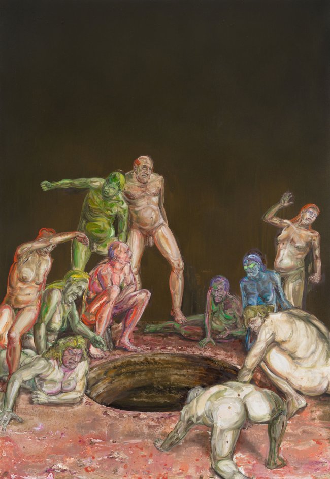 Undine Bandelin: Die Grube, 2026, Öl und Acryl auf Leinwand, 260 x 160 cm, 15.000 Euro