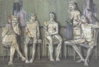 Undine Bandelin: Die Puppenspieler, 2023, Öl und Acryl auf Leinwand, 200 x 300 cm, 18.000 Euro