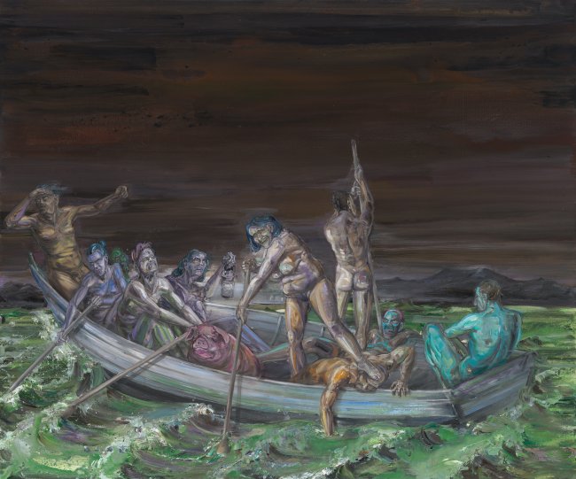 Undine Bandelin: Die Überfahrt, 2025, Öl und Acryl auf Leinwand, 150 x 180 cm, 11.600 Euro