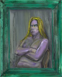 Undine Bandelin: Die Unversöhnliche, 2025, Siebdruck, Öl und Acryl auf Leinwand, 40 x 50 cm, 2.700 Euro