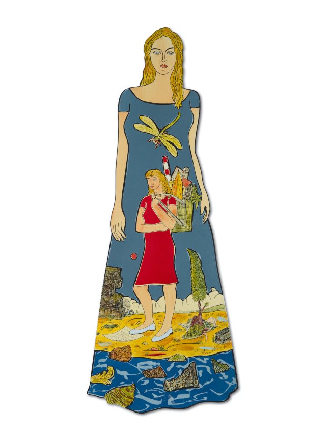 Moritz Götze: Dinge der Welt, 2025, Emaillemalerei, 123 x 50 cm, 4000 Euro