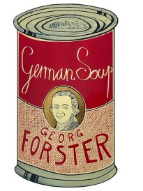 Moritz Götze: Georg Förster (German Soup), 2022, Emailmalerei auf Stahl, 60 x 34 cm, 2000 Euro