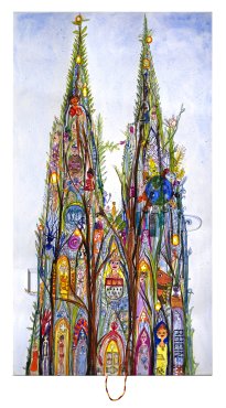 Thitz: Köln, 2024, Acryl und Tüten auf Leinwand,  180 x 100cm, 16800 Euro