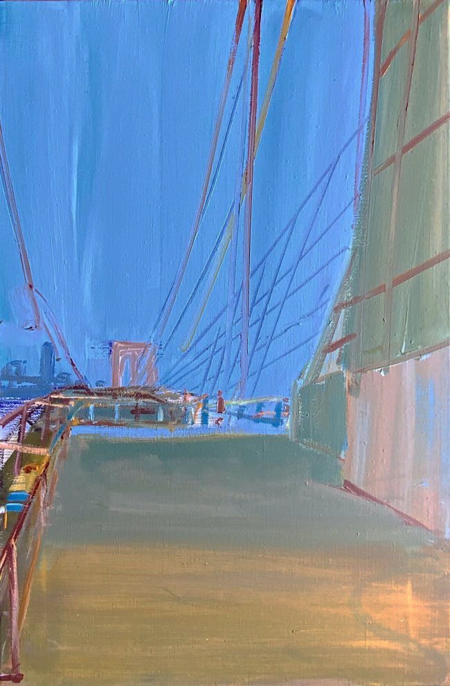 Jörg Ernert: NY- Brooklyn Bridge - 1.Fassung, 2025, Acryl auf Leinwand, 60 x 40 cm, 2300 Euro