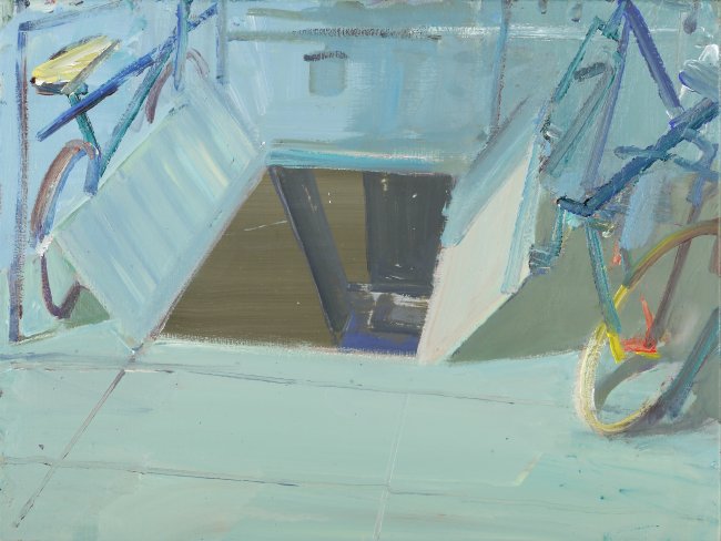 Jörg Ernert: NY - Cellar Door - 2.Fassung, 2025, Acryl auf Leinwand, 45 x 60 cm, 2400 Euro