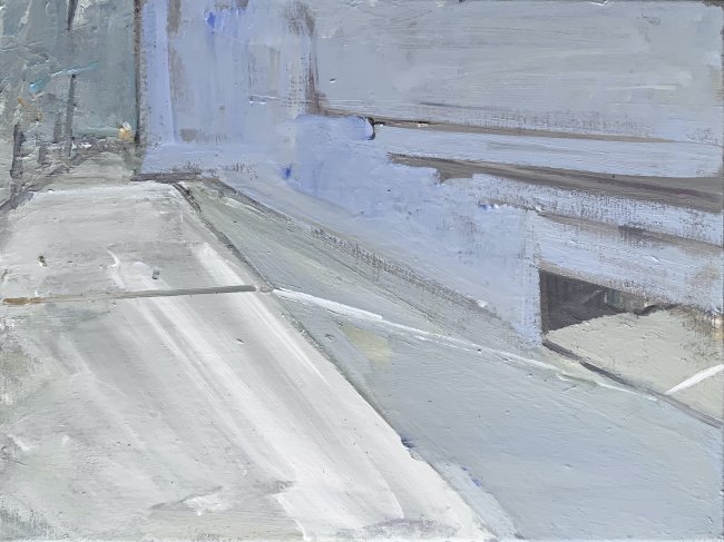 Jörg Ernert: NY - Underground Garage II - 2.Fassung, 2025, Acryl auf Leinwand, 45 x 60 cm, 2400 Euro