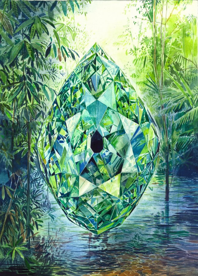Wieland Payer: Quest I, 2025, Pastell, Aquarell und Kohle auf Papier, 48 x 36 cm, 2100 Euro