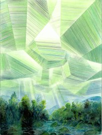 Wieland Payer: Quest IV, 2025, Pastell, Aquarell und Kohle auf Papier, 48 x 36 cm, 2100 Euro