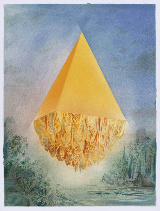 Wieland Payer: Quest IX, 2025, Pastell und Aquarell auf Bütten, 48 x 36 cm, 2100 Euro