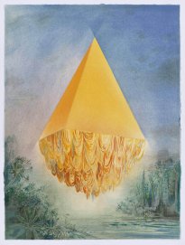 Wieland Payer: Quest IX, 2025, Pastell und Aquarell auf Bütten, 48 x 36 cm, 2100 Euro