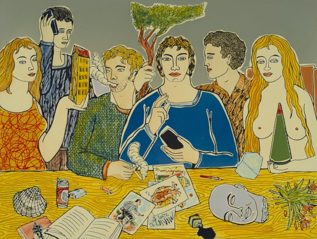 Moritz Götze: Quintessenz, Emaillemalerei 45 × 60 cm, 4200 Euro