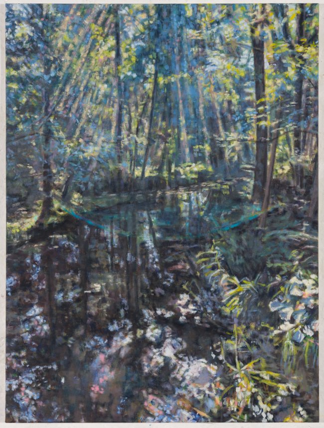 Hjördis Baacke: Spreewald, 2025, Öl auf Leinwand, 120 x 90 cm, 3500 Euro