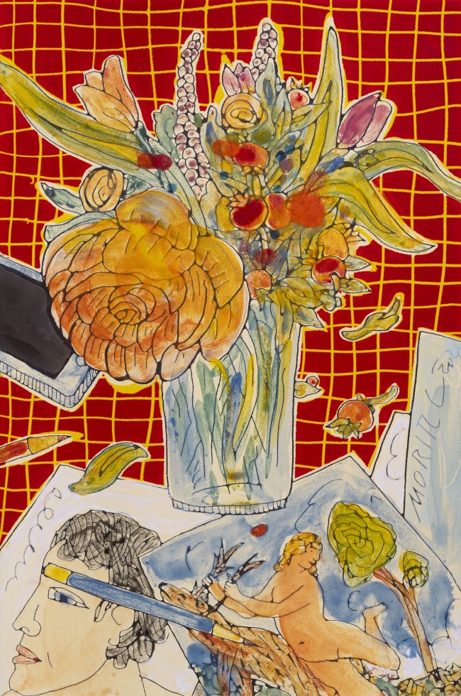 Moritz Götze: Stillleben, 2025, Emaillemalerei, 30 × 20 cm, 1800 Euro