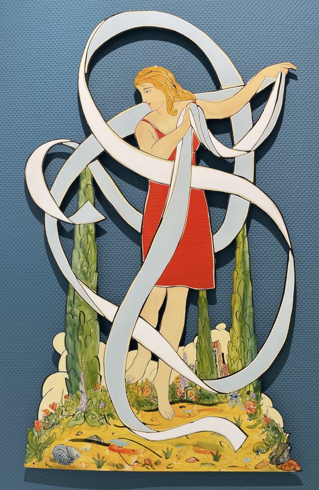 Moritz Götze: Tanz der Psyche, 2025, Emailmalerei auf Stahl, 7500 Euro