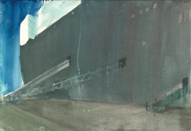 Jörg Ernert: Transatlantik - Gangways - 1.Fassung, 2025, Aquarell, 21 x 31 cm, 1600 Euro