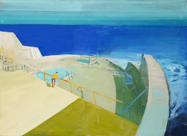 Jörg Ernert: Transatlantik - Heck - 1.Fassung, 2025, Acryl auf Leinwand, 110 x 150 cm, 6000 Euro