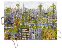 Thitz: Utopia Brasileira Sao Paulo, 2025, Acryl und Tüten auf Leinwand, 50 x 70 cm, 7200 Euro