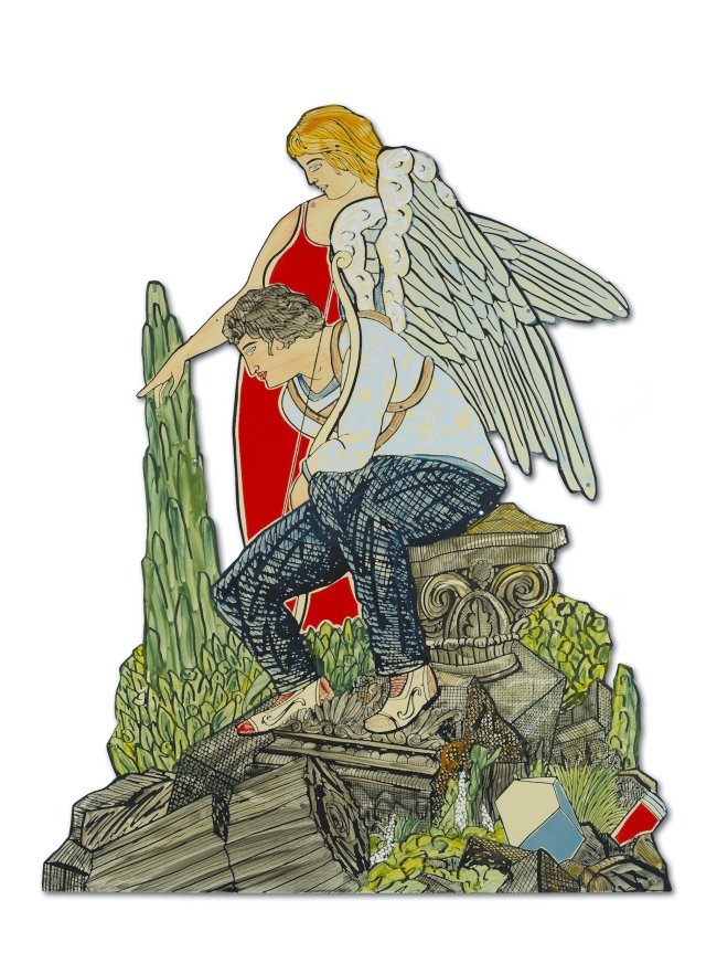 Moritz Götze: Venus & Amor (nach Klinger), 2025, Emaillemalerei, 124 x 100 cm, 9000 Euro