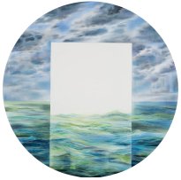 Wieland Payer: Square, 2025, Pastell und Aquarell auf Leinwand, D. 90cm, 6000 Euro