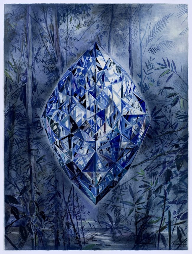 Wieland Payer: Quest VIII, 2025, Pastell und Aquarell auf Bütten, 48 x 36 cm, 2100 Euro