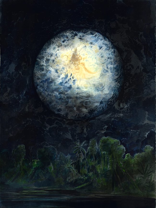 Wieland Payer: Quest V, 2025, Pastell, Aquarell und Kohle auf Papier, 48 x 36 cm, 2100 Euro