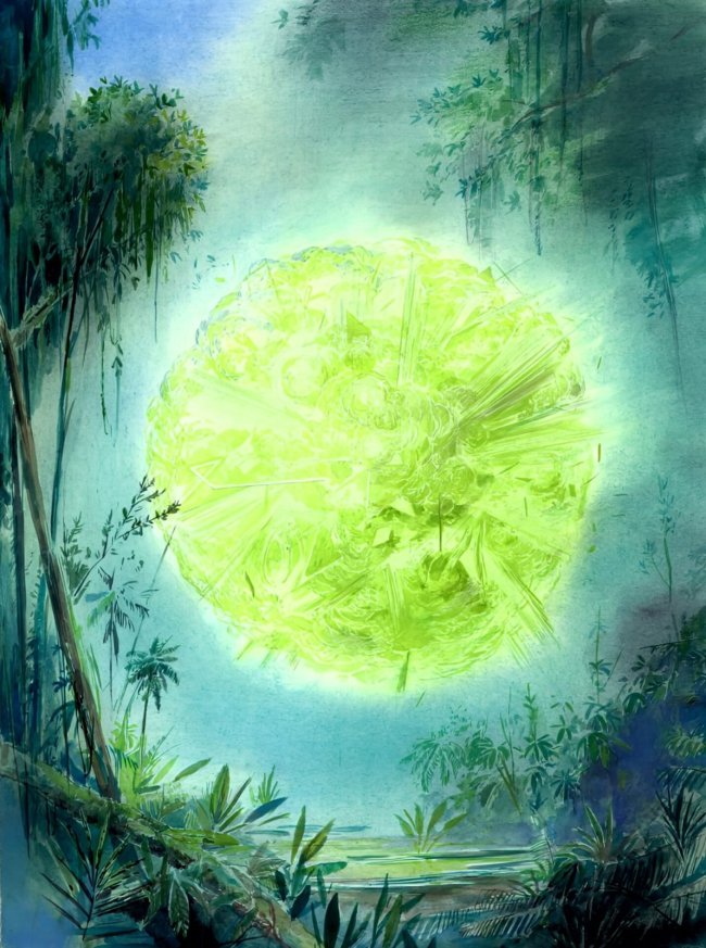 Wieland Payer: Quest III, 2025, Pastell, Aquarell und Kohle auf Papier, 48 x 36 cm, 2100 Euro