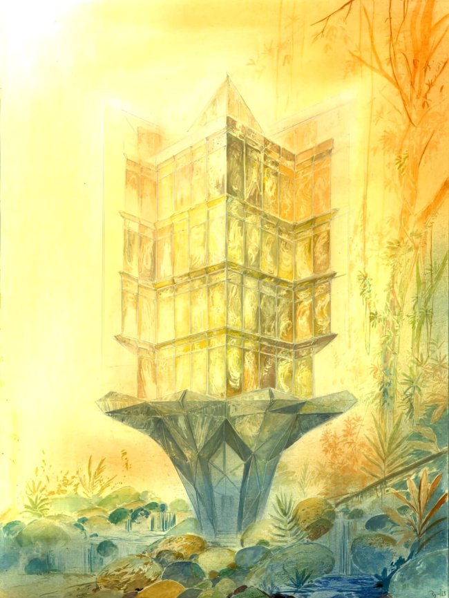 Wieland Payer: Quest II, 2025, Pastell, Aquarell und Kohle auf Papier, 48 x 36 cm, 2100 Euro