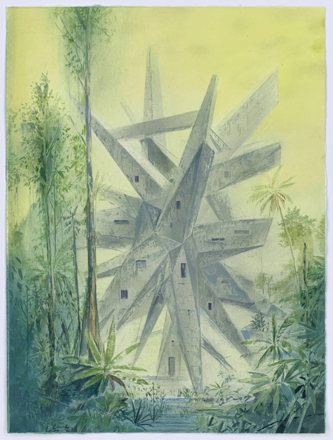 Wieland Payer: Quest X, 2025, Pastell und Aquarell auf Bütten, 48 x 36 cm, 2100 Euro