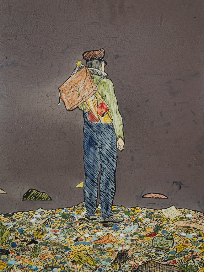Moritz Götze: Zweifel, 2024, Emaillemalerei, 60 x 45 cm, 4200 Euro